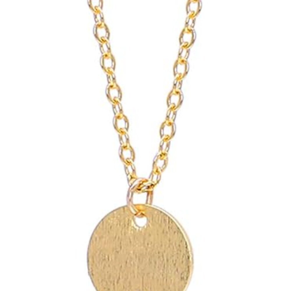 Long Gold Pendant Necklace with 3 Discs Adjustable Chain for Women
